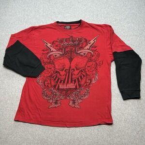 Vintage Y2K Makaveli Branded Red Tshirt Tupac Youth Size 16/18